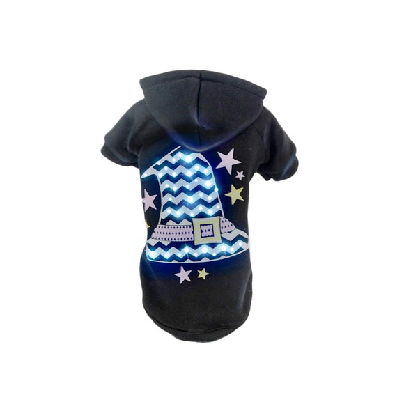 Pet Life LED Lighting Magical Hat Hooded Sweater Pet Costume