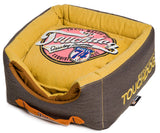 Touchdog Convertible and Reversible Vintage Printed Squared 2-in-1 Collapsible Dog House Bed