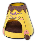 Touchcat Molten Lava Designer Triangular Cat Pet Kitty Bed House With Toy