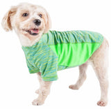 Pet Life ® Active 'Warf Speed' Heathered Ultra-Stretch Sporty Performance Dog T-Shirt