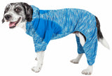 Pet Life ® Active 'Downward Dog' Heathered Performance 4-Way Stretch Two-Toned Full Body Warm Up Hoodie
