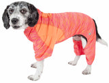 Pet Life ® Active 'Downward Dog' Heathered Performance 4-Way Stretch Two-Toned Full Body Warm Up Hoodie