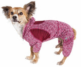 Pet Life ?? Active 'Downward Dog' Heathered Performance 4-Way Stretch Two-Toned Full Body Warm Up Hoodie - Yip & Purr?? Official Website