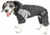 Pet Life ® Active 'Fur-Breeze' Heathered Performance 4-Way Stretch Two-Toned Full Bodied Hoodie