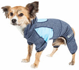 Pet Life ® Active 'Fur-Breeze' Heathered Performance 4-Way Stretch Two-Toned Full Bodied Hoodie