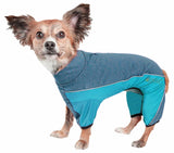 Pet Life ® Active 'Chase Pacer' Heathered Performance 4-Way Stretch Two-Toned Full Body Warm Up
