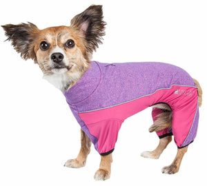 Pet Life ?? Active 'Chase Pacer' Heathered Performance 4-Way Stretch Two-Toned Full Body Warm Up - Yip & Purr?? Official Website